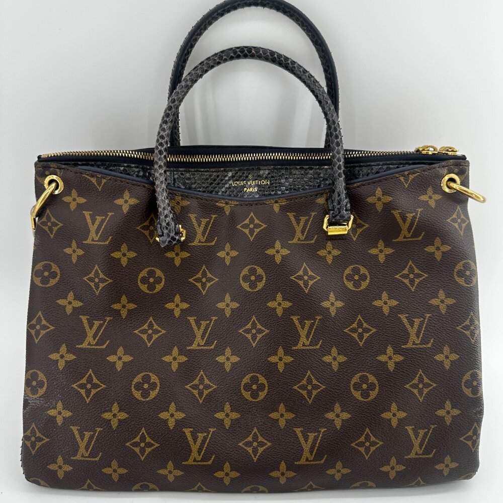 Louis Vuitton Monogram Canvas RARE Exotic Python Pallas Bag - Picture 1 of 5